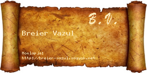 Breier Vazul névjegykártya